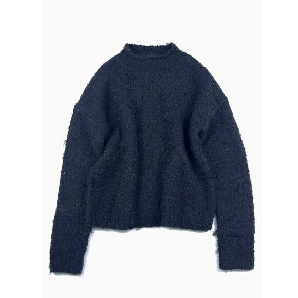 J. Crew Factory Black Boucle Mock Neck Sweater - Picture 3 of 5
